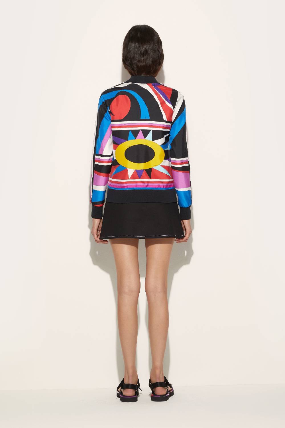 Pucci Bomber in seta con stampa Cigni Presa