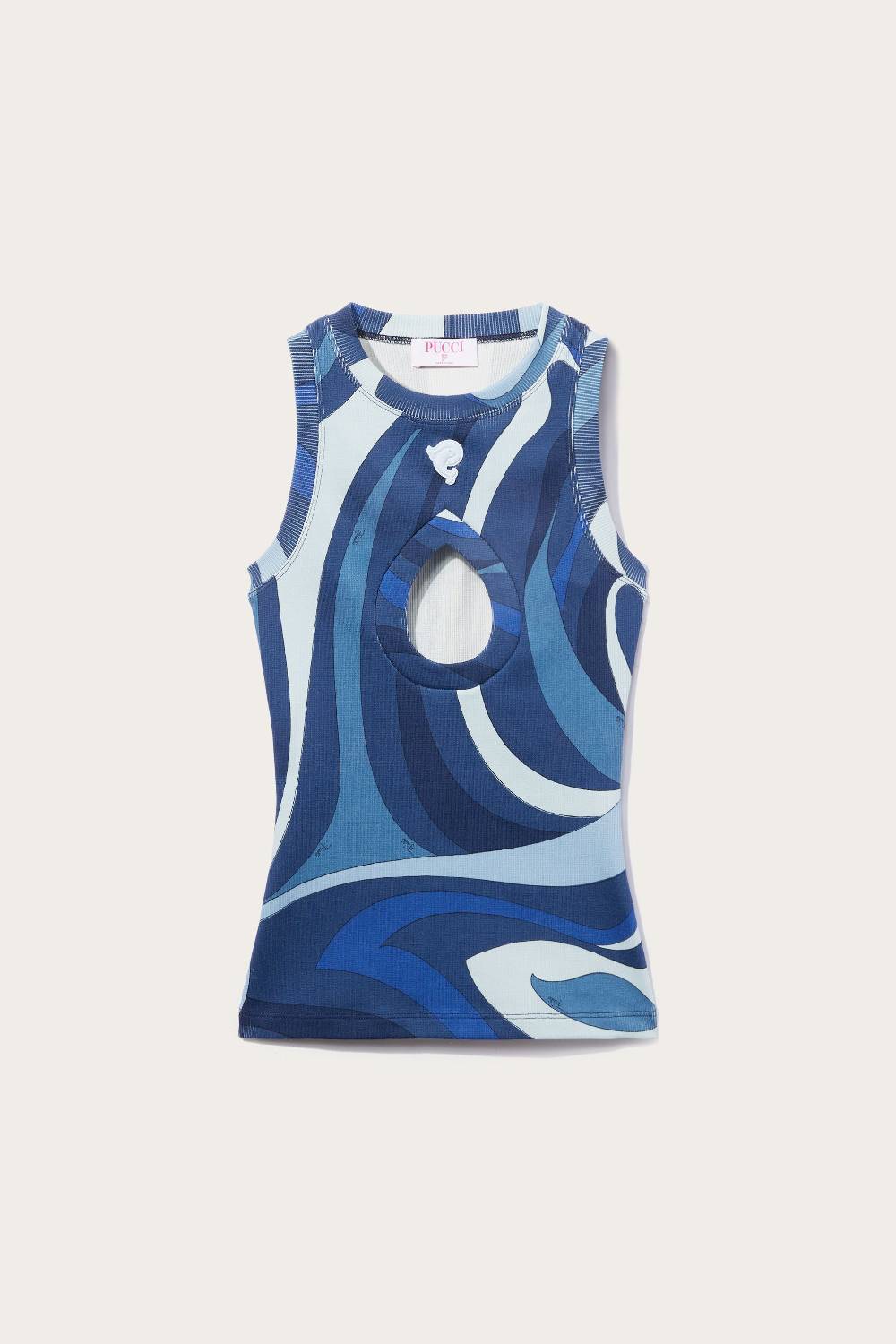 Pucci Canotta con stampa Marmo e logo Pucci P Fornitura limitata