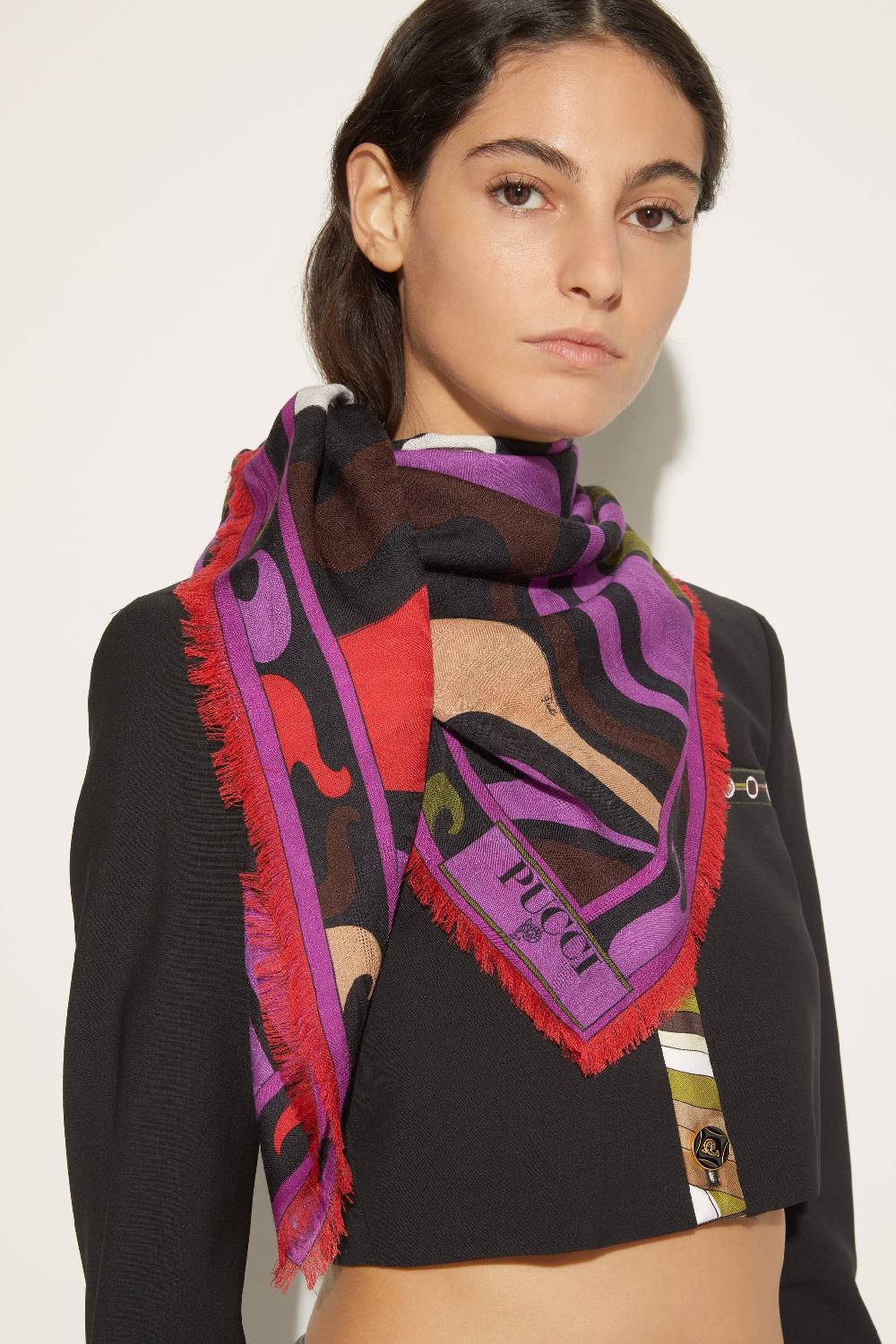 Pucci Foulard grande jacquard con motivo Marmo Offerta temporanea