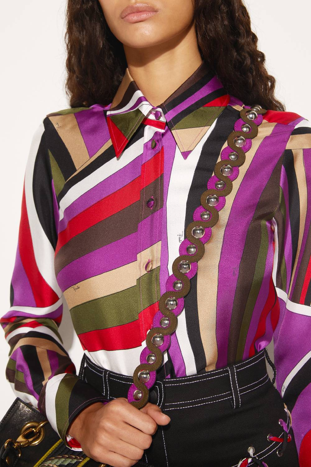 Pucci Tracolla con borchie in pelle scamosciata Enormi sconti