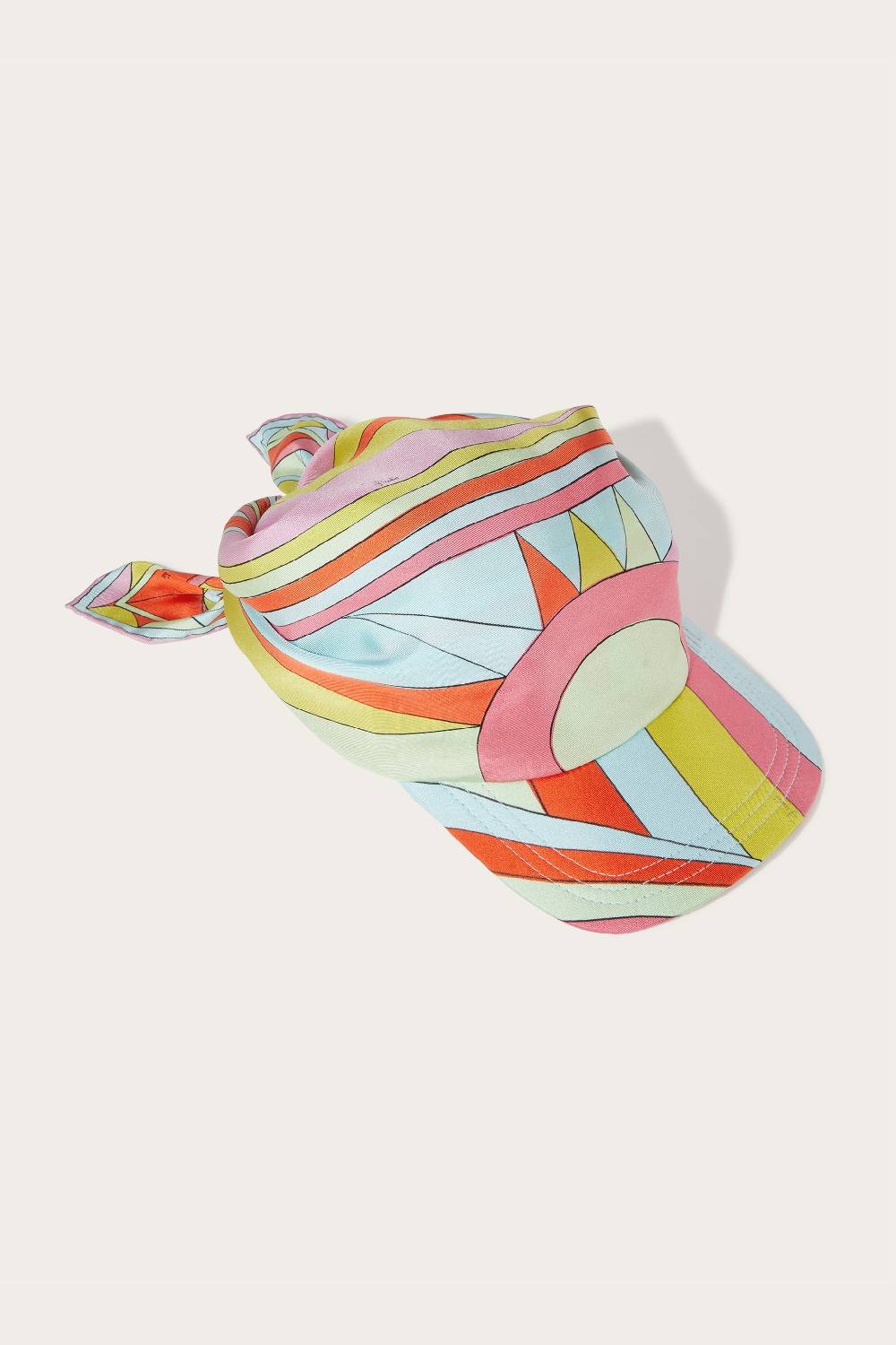 Pucci Cappello in seta con stampe Cigni e Iride Esporta salva