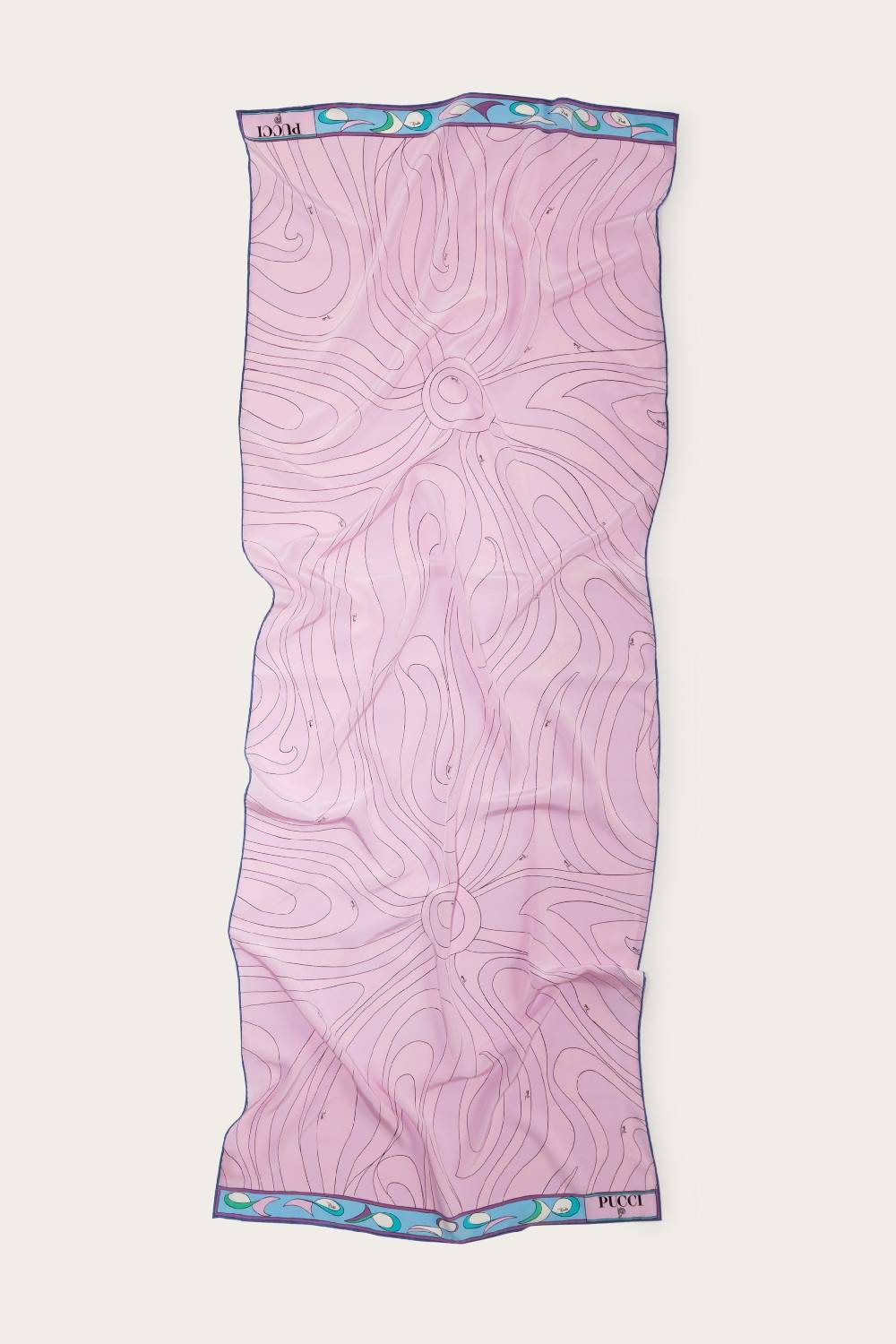 Pucci Hijab in seta con stampe Marmo e Pesci Nuovo