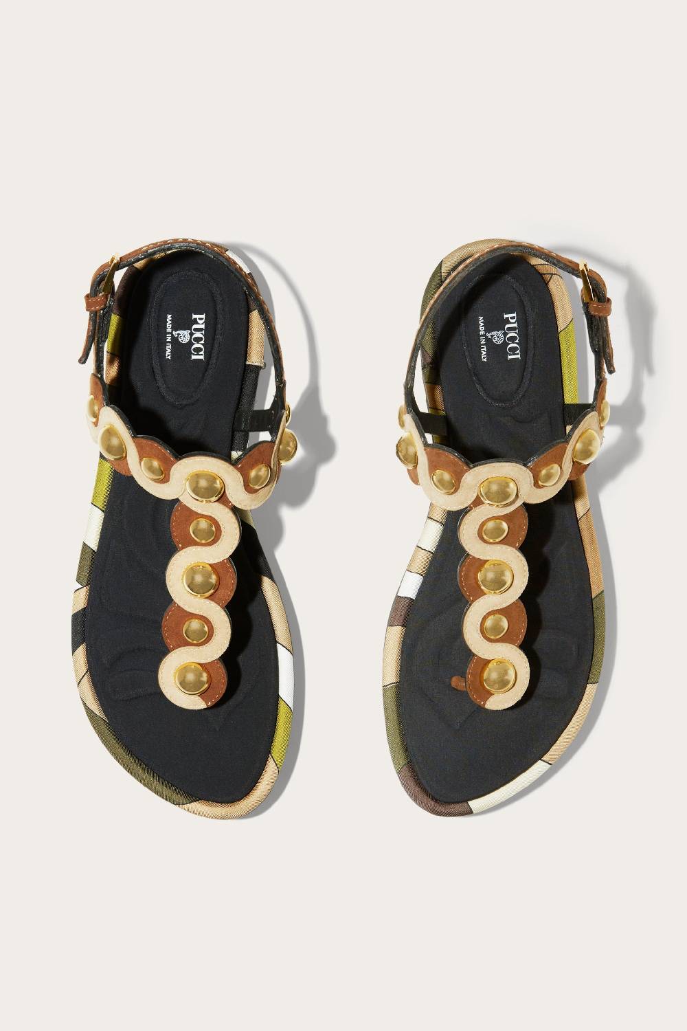 Pucci Sandali in pelle scamosciata con motivo Onde Promozione