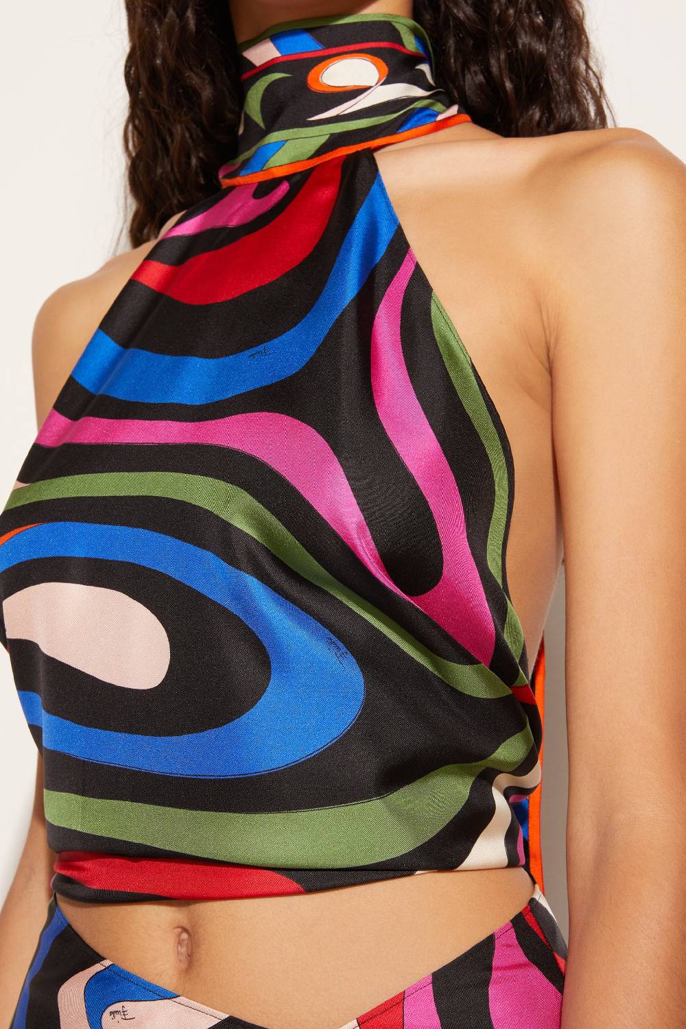 Pucci Top in seta con stampa Marmo Saldi