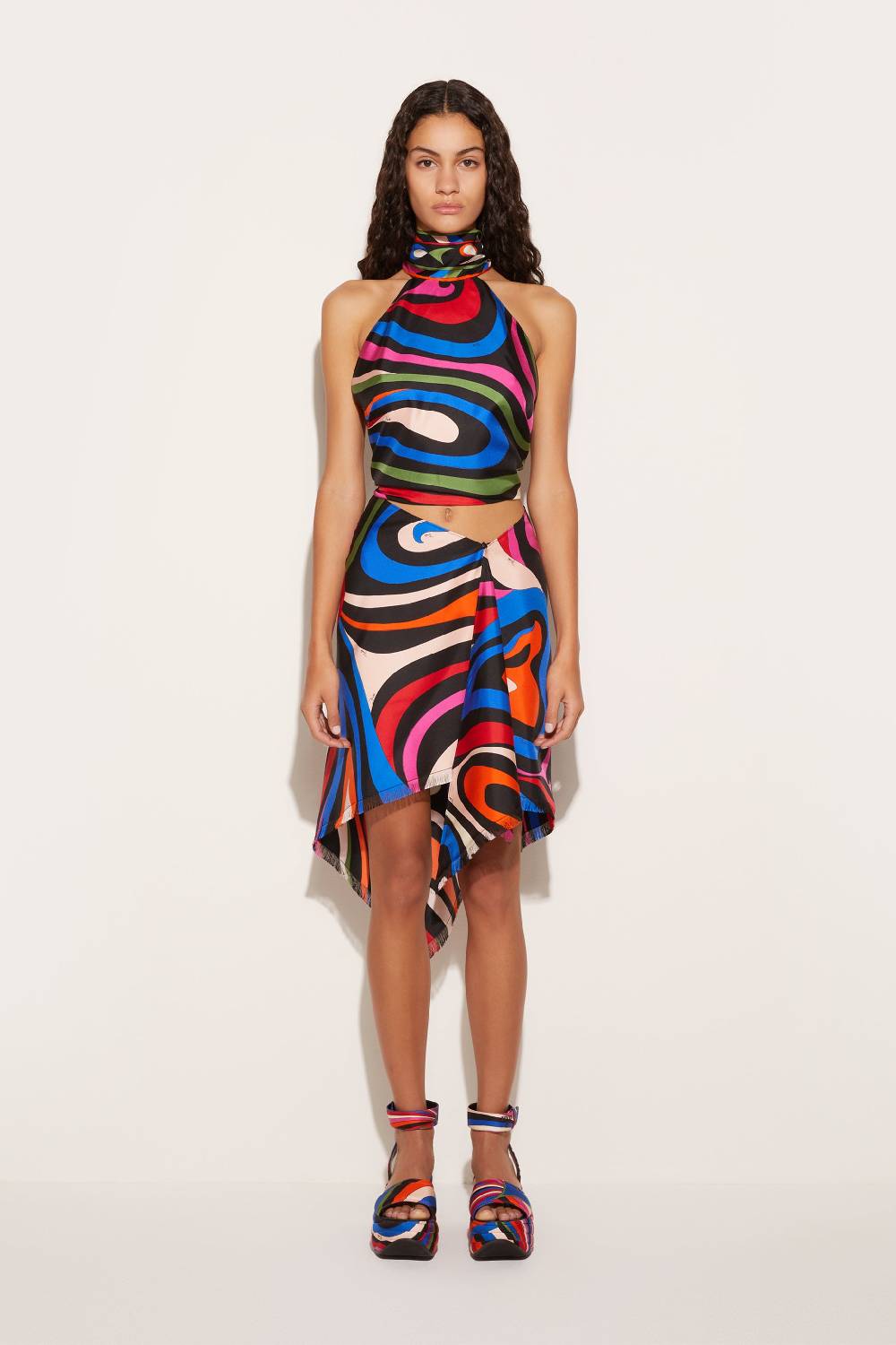 Pucci Gonna in seta con stampa Marmo Offerte