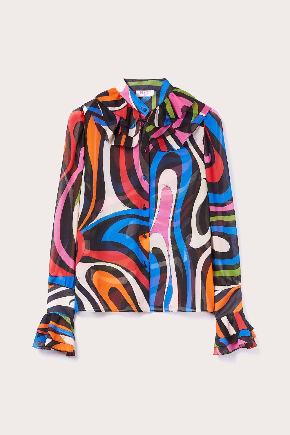 Pucci Camicia in seta con stampa Marmo I Più Venduti