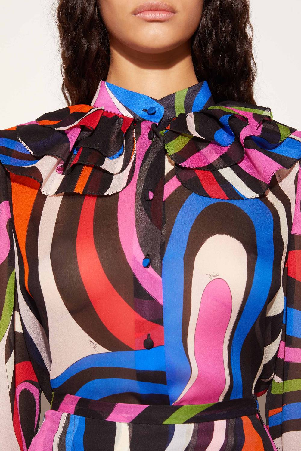 Pucci Camicia in seta con stampa Marmo I Più Venduti