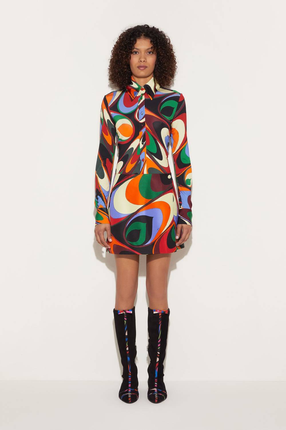 Pucci Camicia in seta con stampa Onde Grande vendita