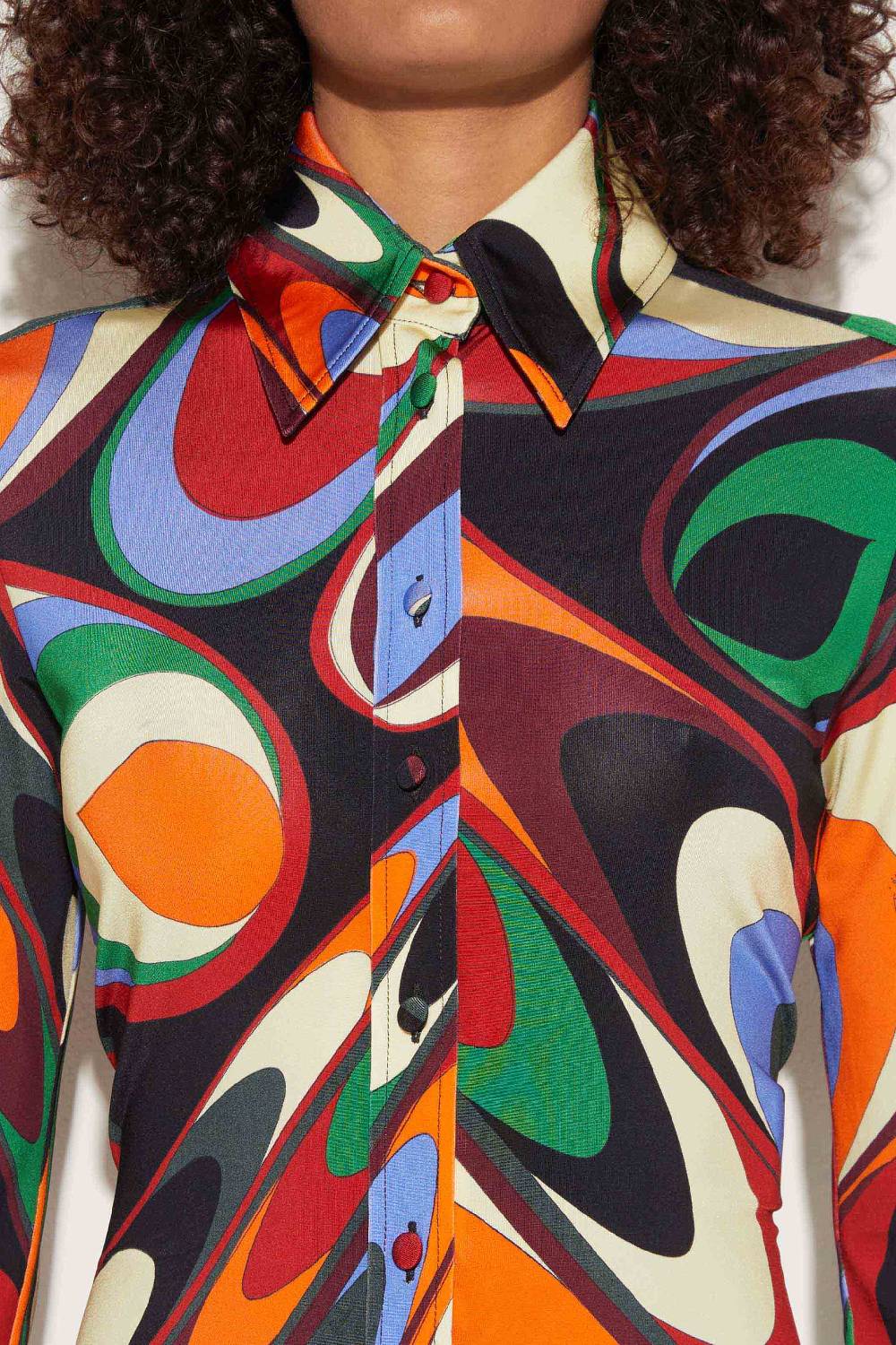 Pucci Camicia in seta con stampa Onde Grande vendita
