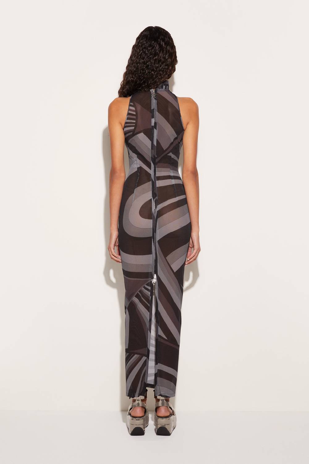 Pucci Abito lungo in mesh con stampa Iride Offerta migliore