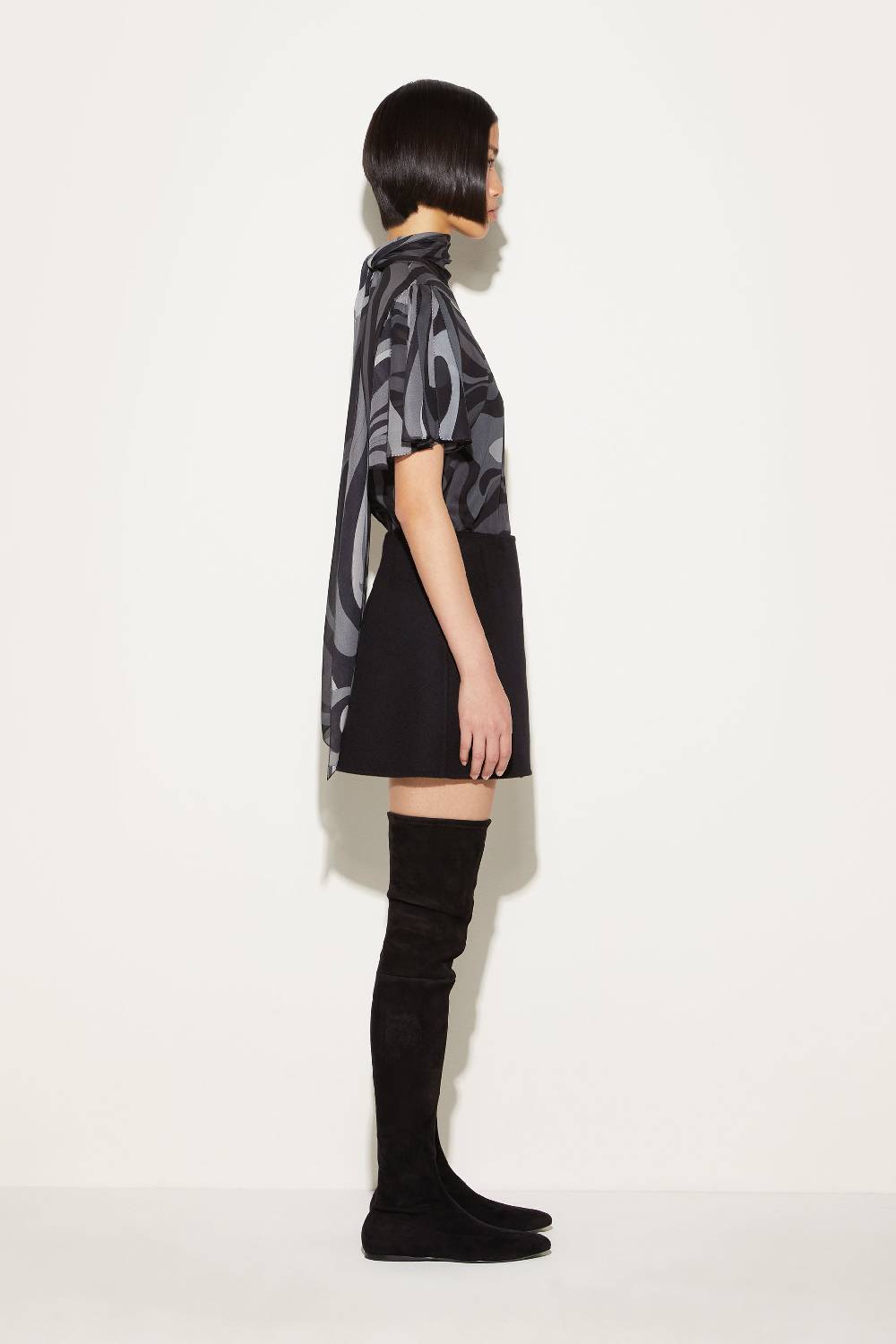 Pucci Top in seta con stampa Marmo Liquidazione