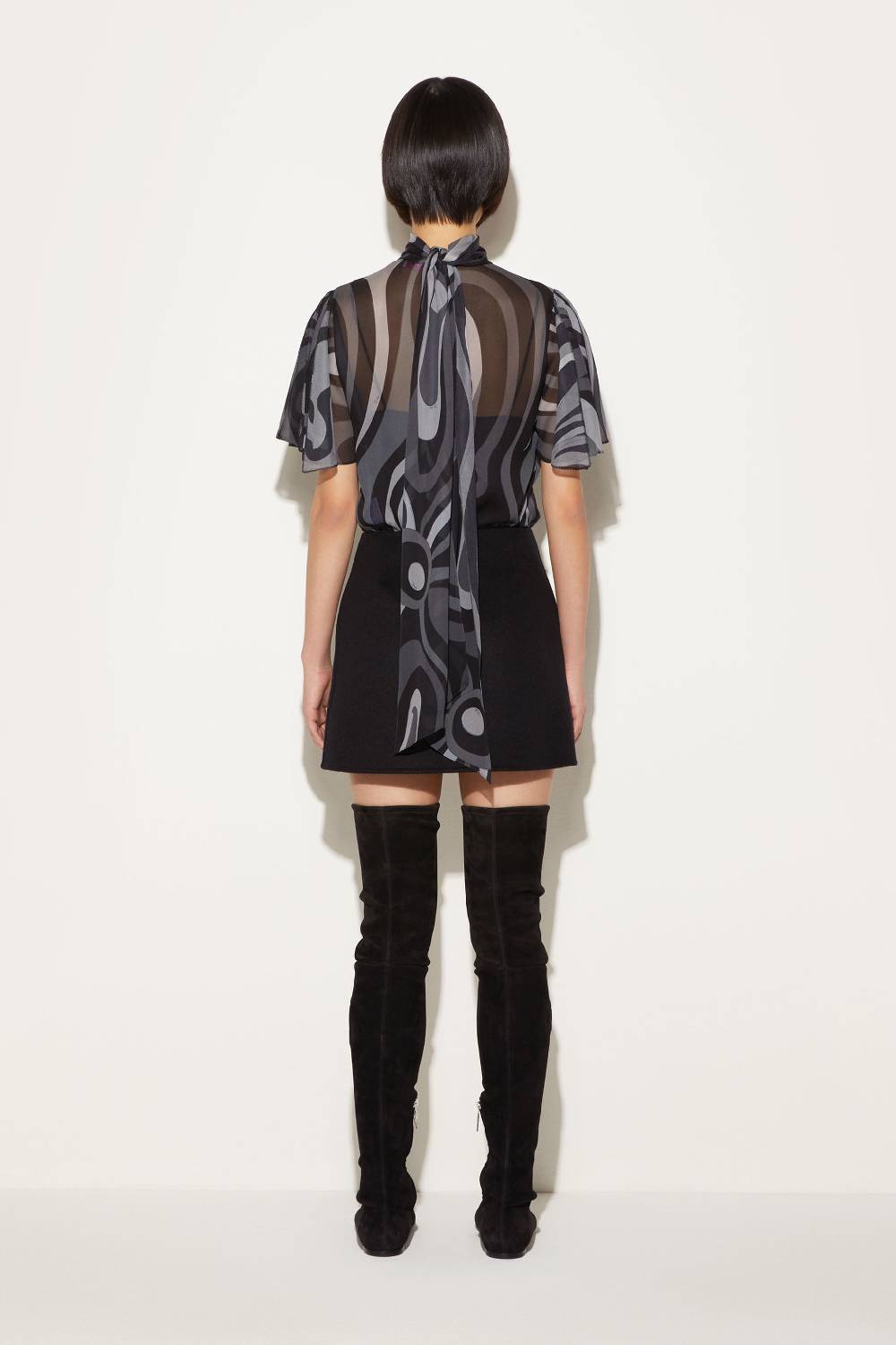 Pucci Top in seta con stampa Marmo Liquidazione