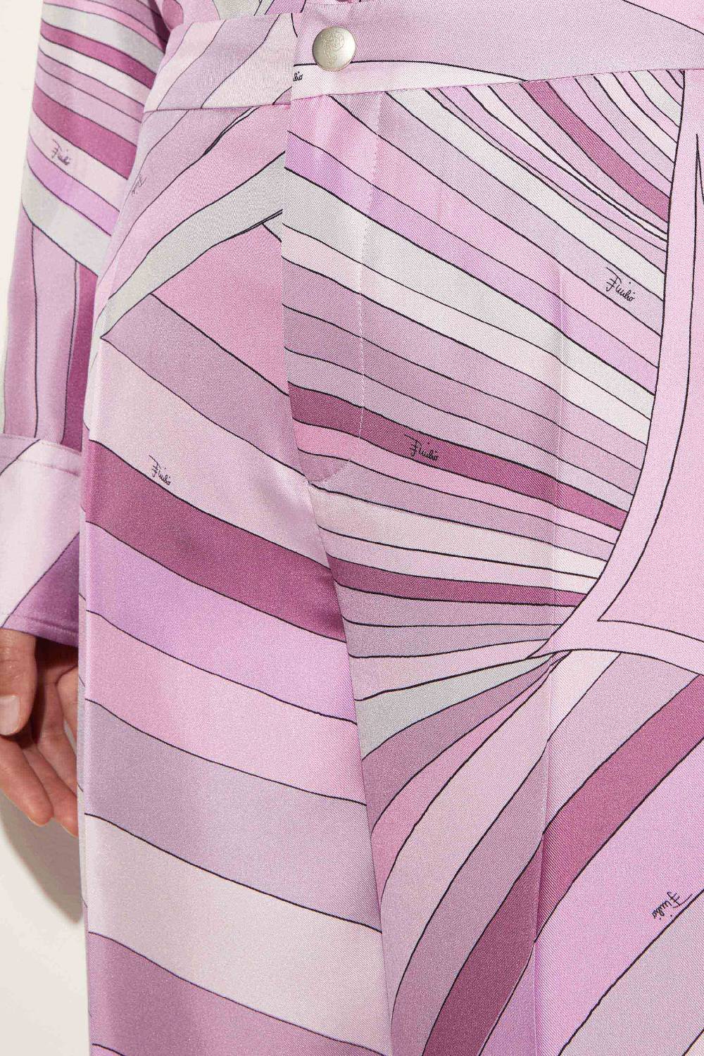 Pucci Pantaloni in seta con stampa Iride Fino al 60% di sconto