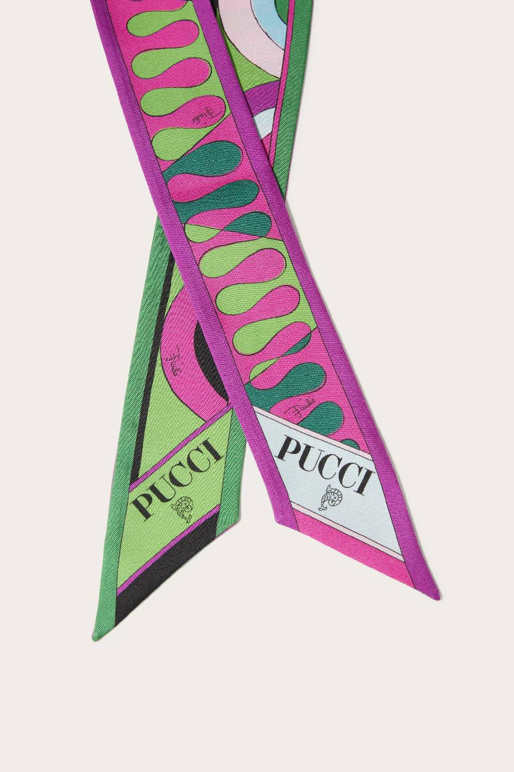 Pucci Foulard in seta con stampe Onde e Leocorno Solo un giorno rimasto