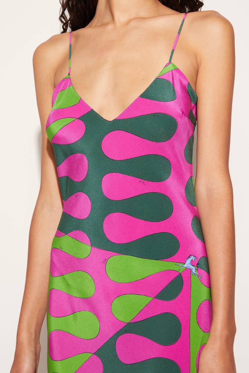 Pucci Abito lungo in seta con stampa Leocorno Super sconto