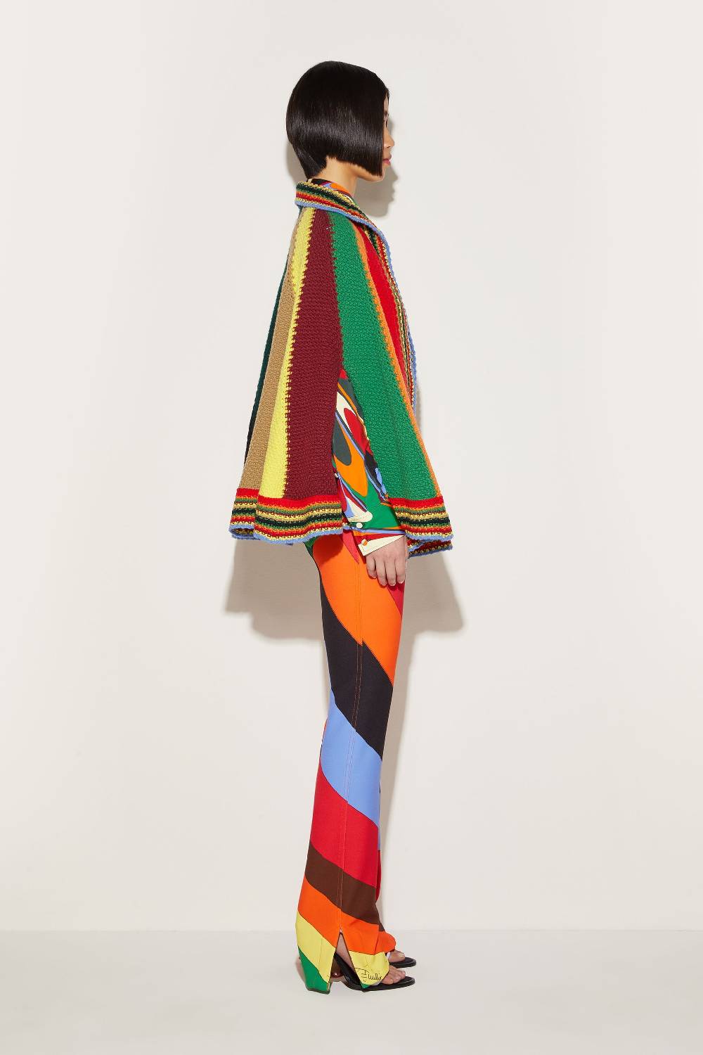 Pucci Mantella colour-block in lana In vendita