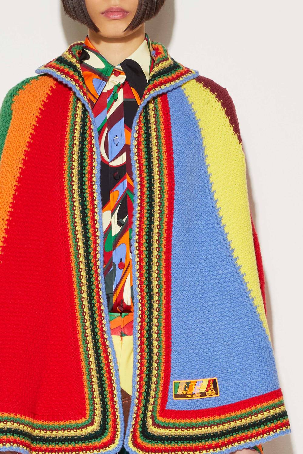 Pucci Mantella colour-block in lana In vendita
