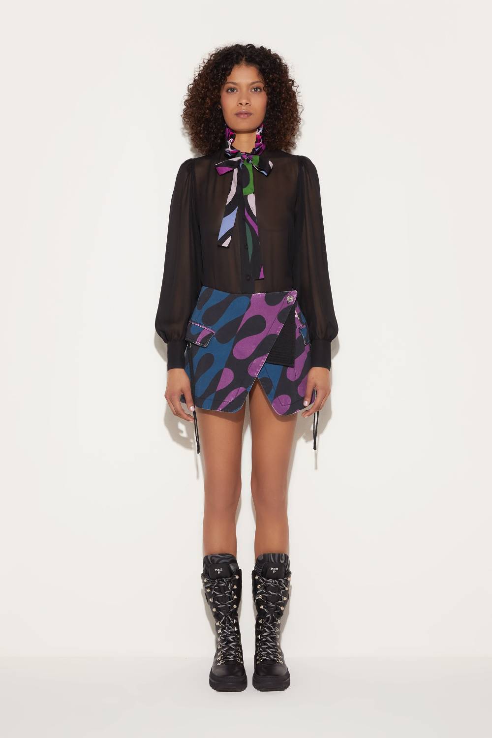 Pucci Camicia in seta con finiture Marmo Vendite Flash