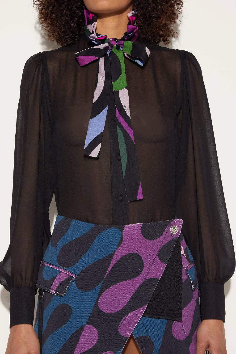 Pucci Camicia in seta con finiture Marmo Vendite Flash