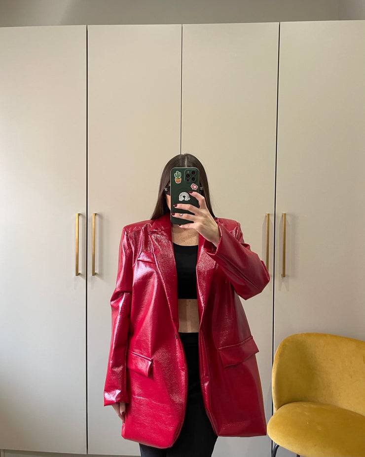 Lovely Sisters Giacca in vinile rossa Shopping Online