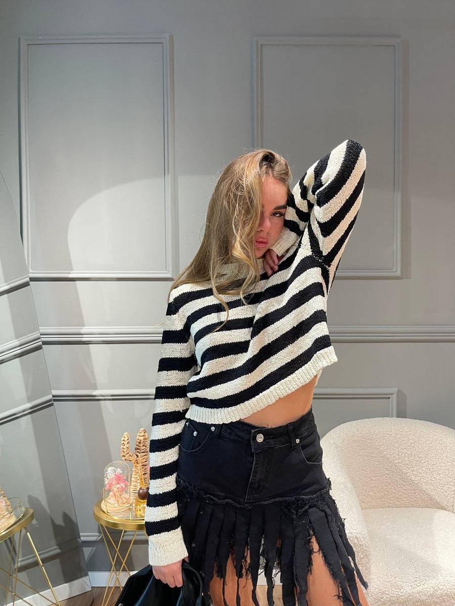 Lovely Sisters Maglia a righe in filo Sconto