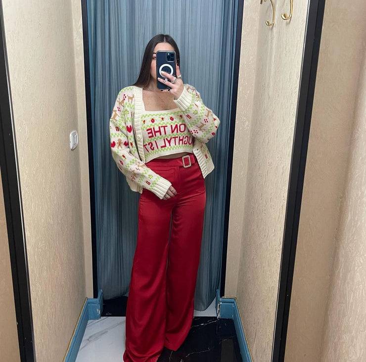 Lovely Sisters Pantalone effetto raso In Linea