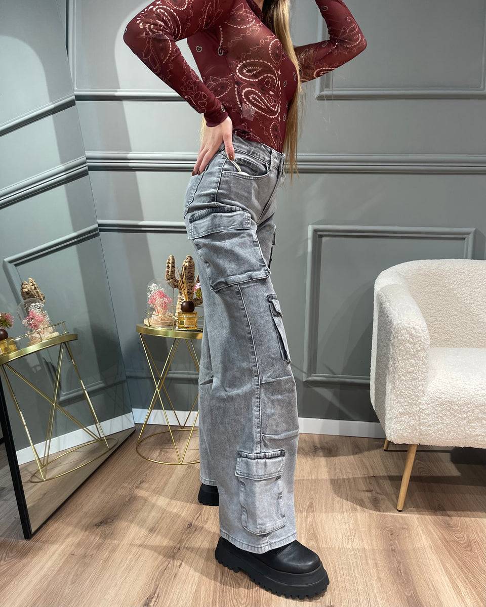 Lovely Sisters Jeans cargo grigio chiaro Fino Al -60%