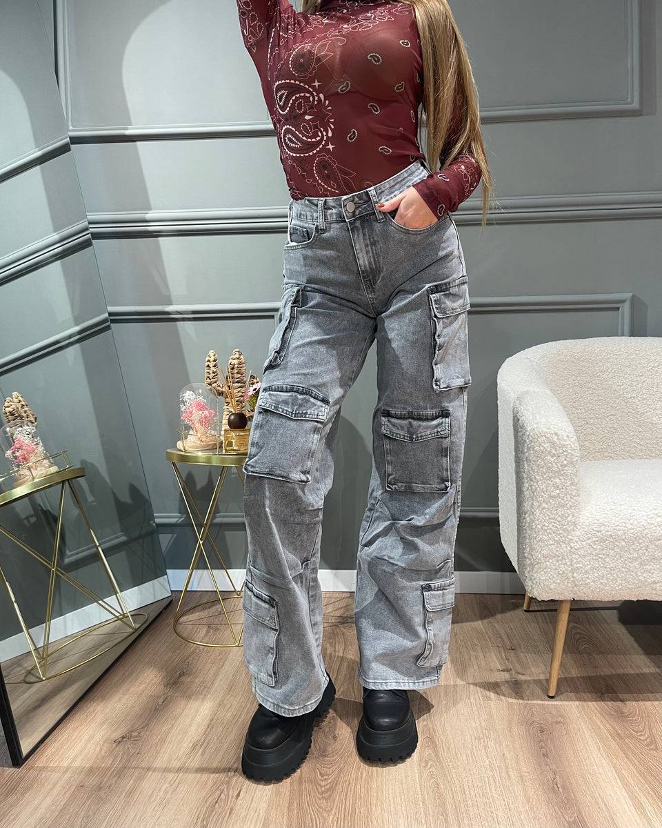 Lovely Sisters Jeans cargo grigio chiaro Fino Al -60%