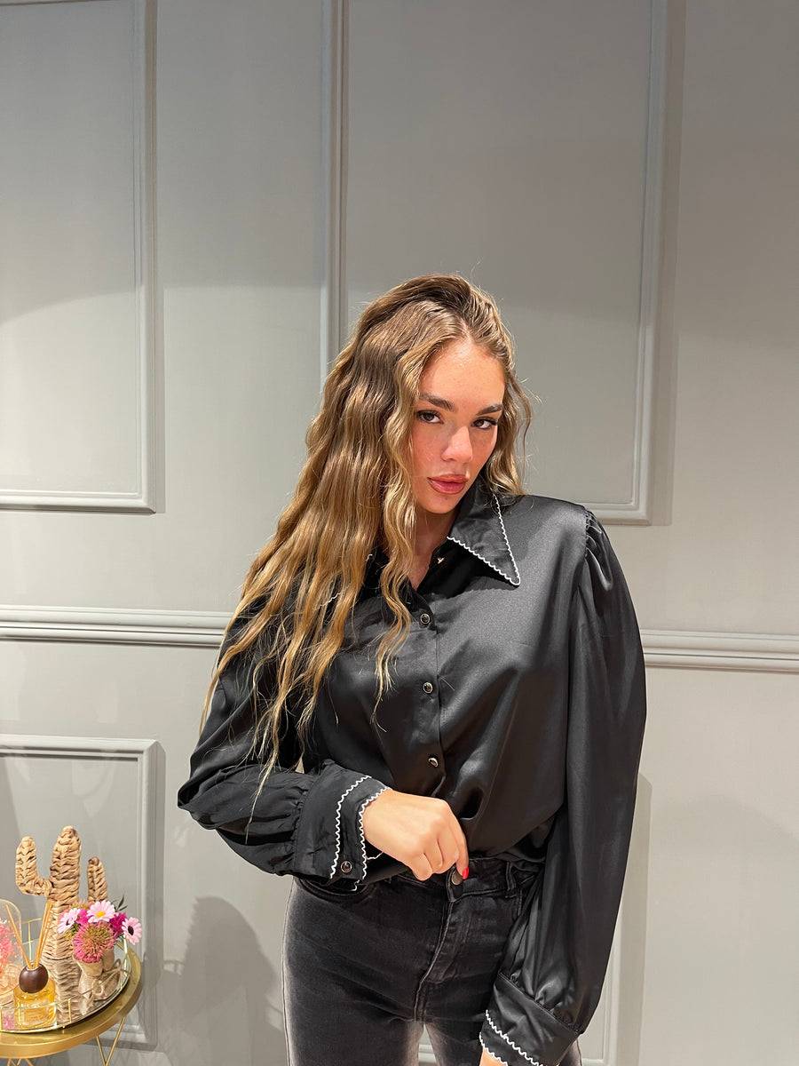 Lovely Sisters Camicia chic nera Italy