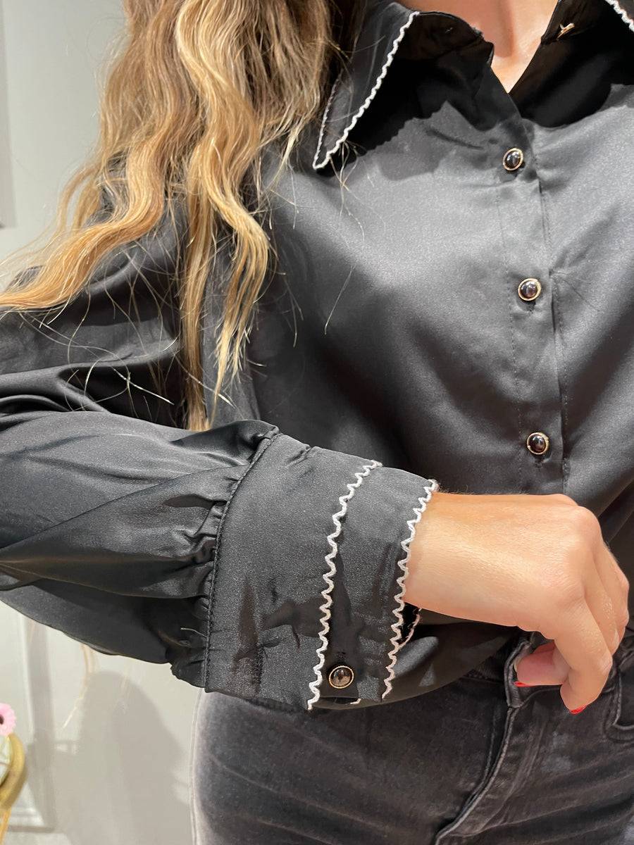 Lovely Sisters Camicia chic nera Italy