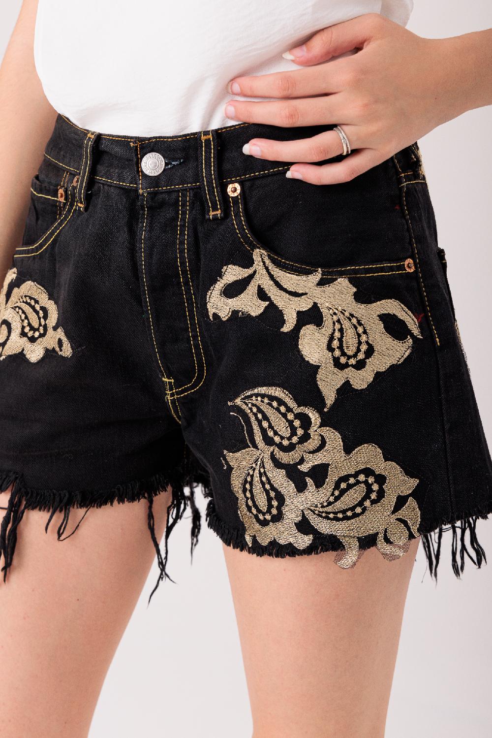 Rossano Perini SHORTS BLK EMBRODERY Trasporto libero internazionale