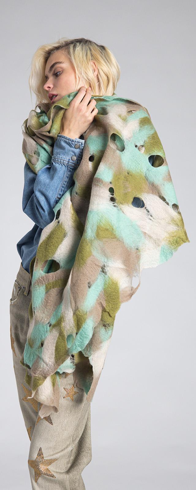 Rossano Perini SCARF 37FW24 GREEN Pezzi Unici