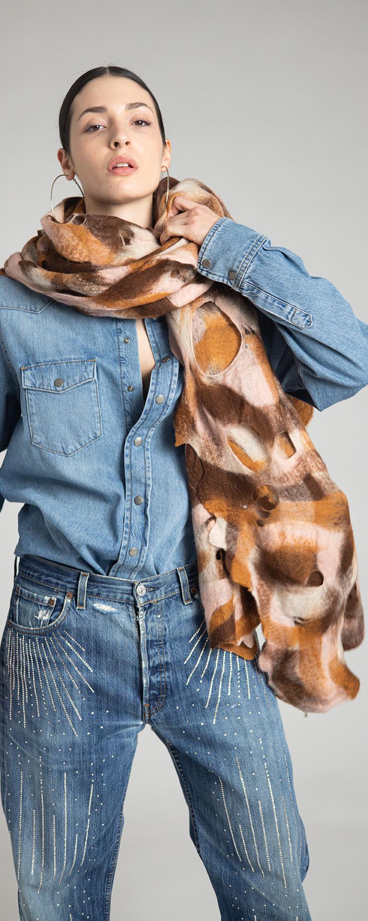 Rossano Perini SCARF 37FW24 BROWN Soddisfazione Garantita