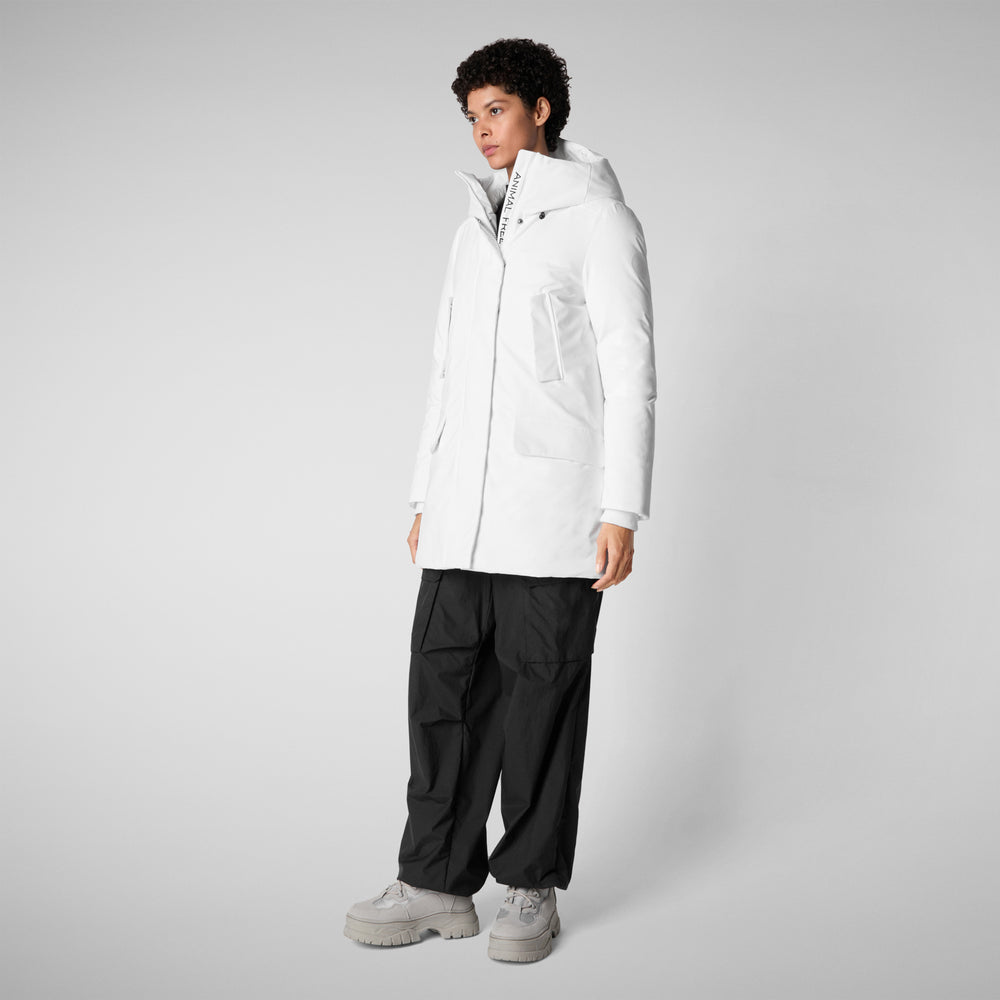Save the duck PARKA DONNA CON CAPPUCCIO SOLEIL WHITE Novità