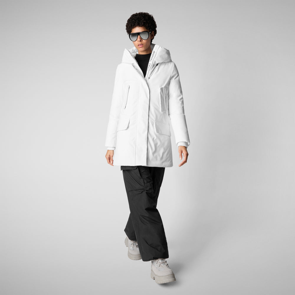 Save the duck PARKA DONNA CON CAPPUCCIO SOLEIL WHITE Novità