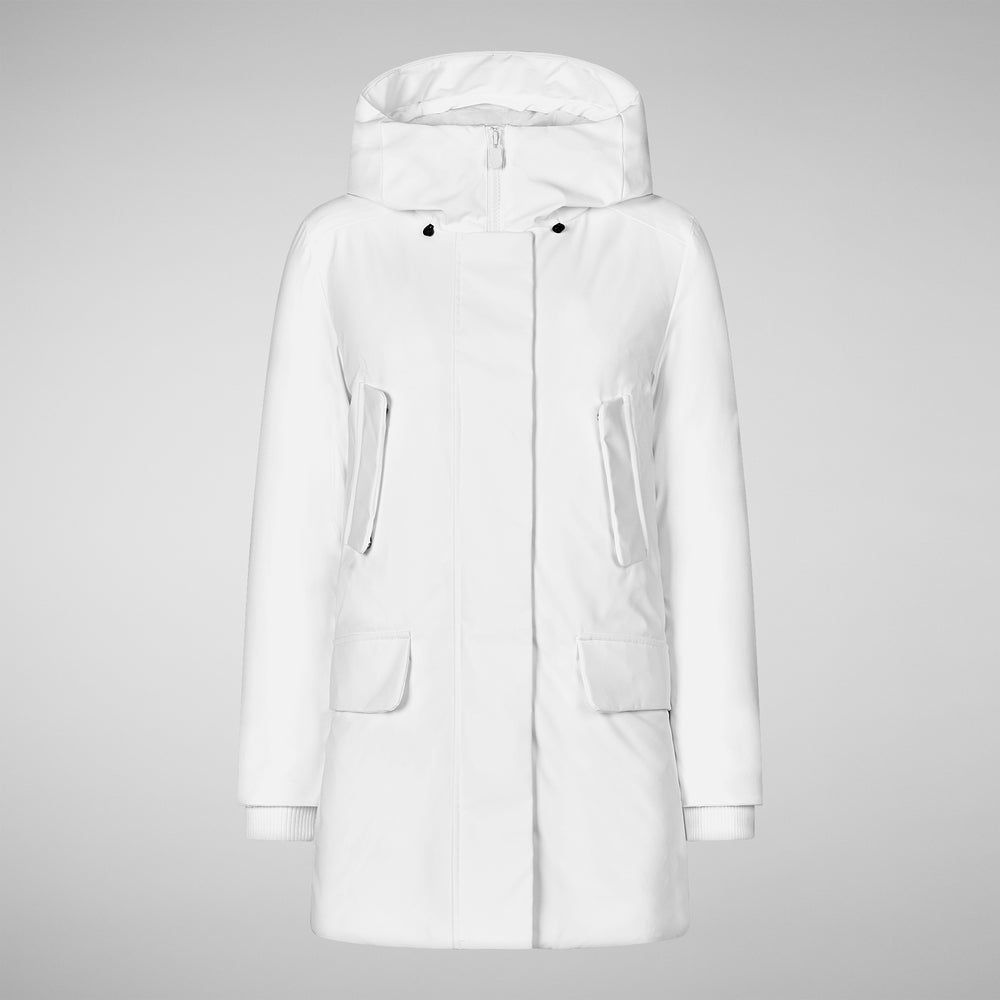 Save the duck PARKA DONNA CON CAPPUCCIO SOLEIL WHITE Novità