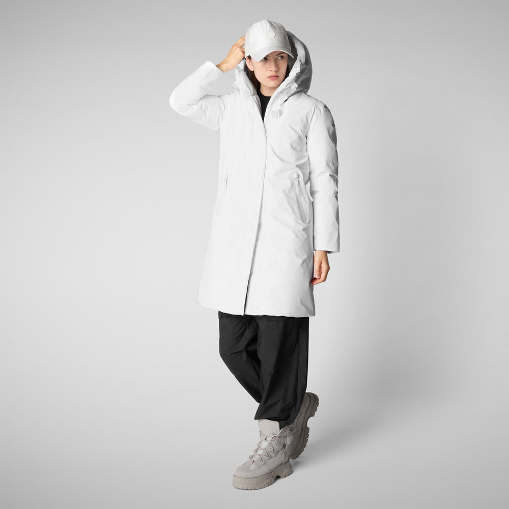 Save the duck PARKA CON CAPPUCCIO DONNA YUA WHITE Offerta