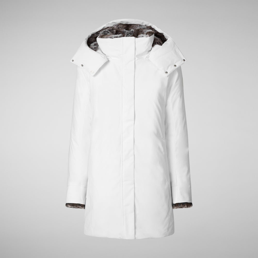 Save the duck PARKA DONNA CON CAPPUCCIO SAMANTAH WHITE Outlet
