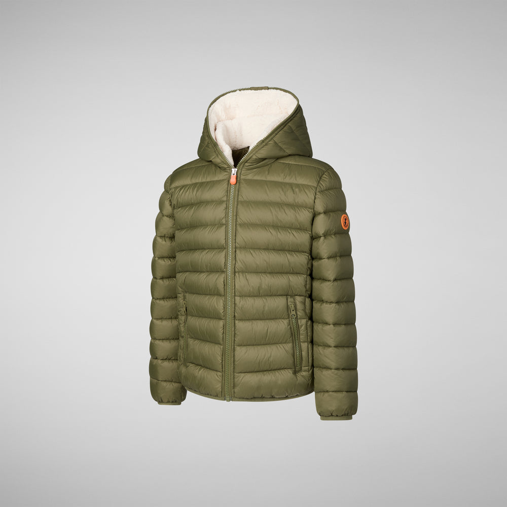 Save the duck PIUMINO ANIMAL FREE BAMBINO FINNEGAN DUSTY OLIVE Promozione