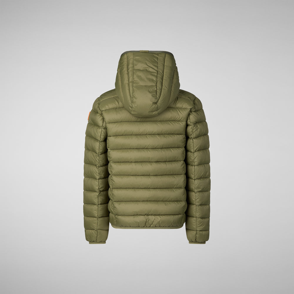 Save the duck PIUMINO ANIMAL FREE BAMBINO DONY DUSTY OLIVE Spedizione Gratuita