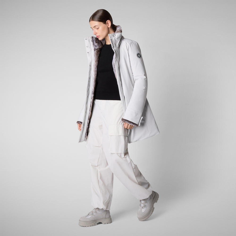 Save the duck PARKA DONNA CON CAPPUCCIO SAMANTAH GRIGIO NEBBIA Negozi Online