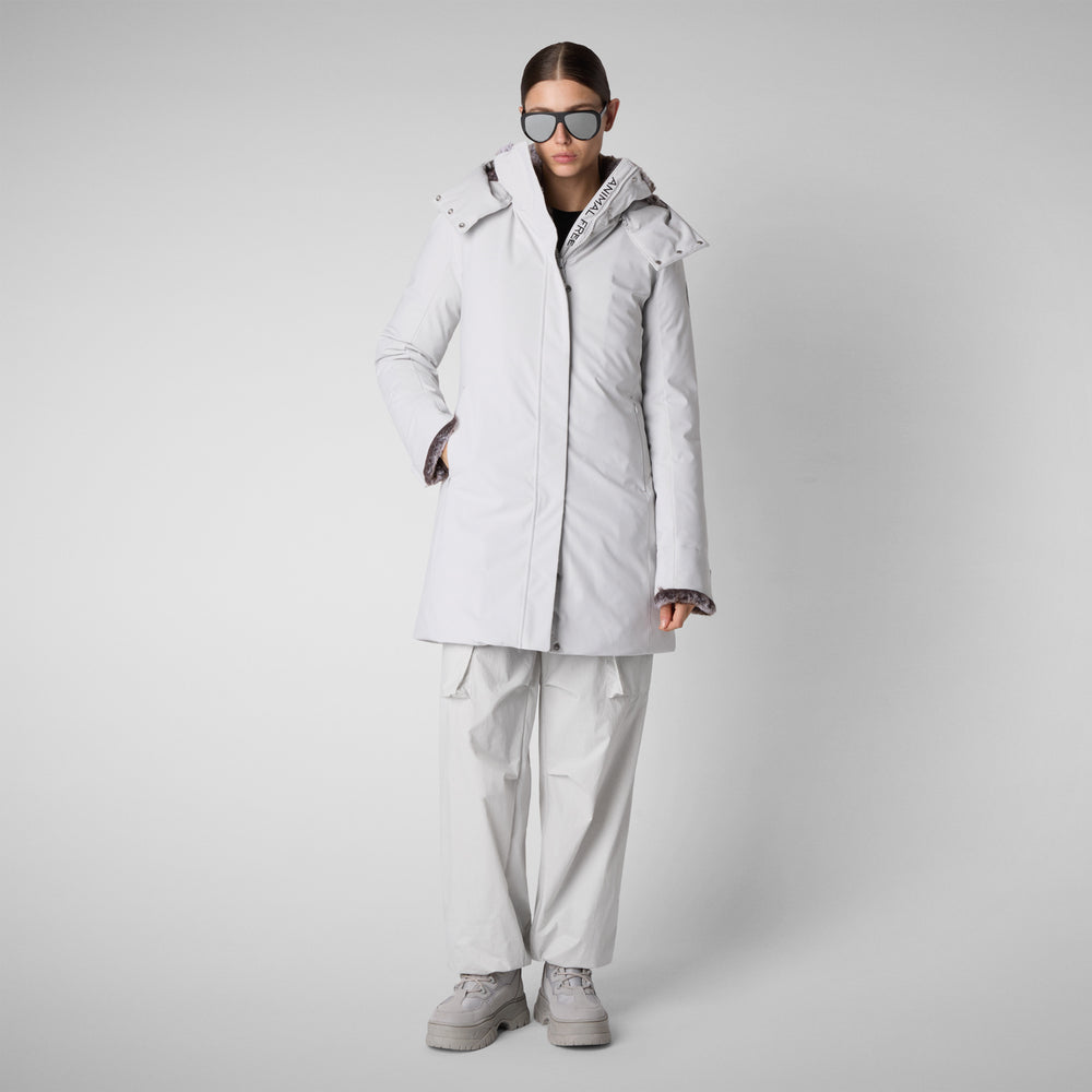 Save the duck PARKA DONNA CON CAPPUCCIO SAMANTAH GRIGIO NEBBIA Negozi Online