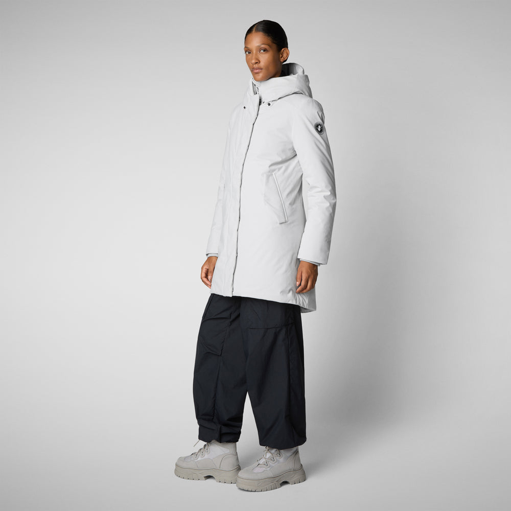 Save the duck PARKA DONNA CON CAPPUCCIO NELLIE GRIGIO NEBBIA Consegna Veloce