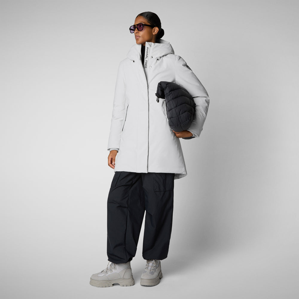 Save the duck PARKA DONNA CON CAPPUCCIO NELLIE GRIGIO NEBBIA Consegna Veloce