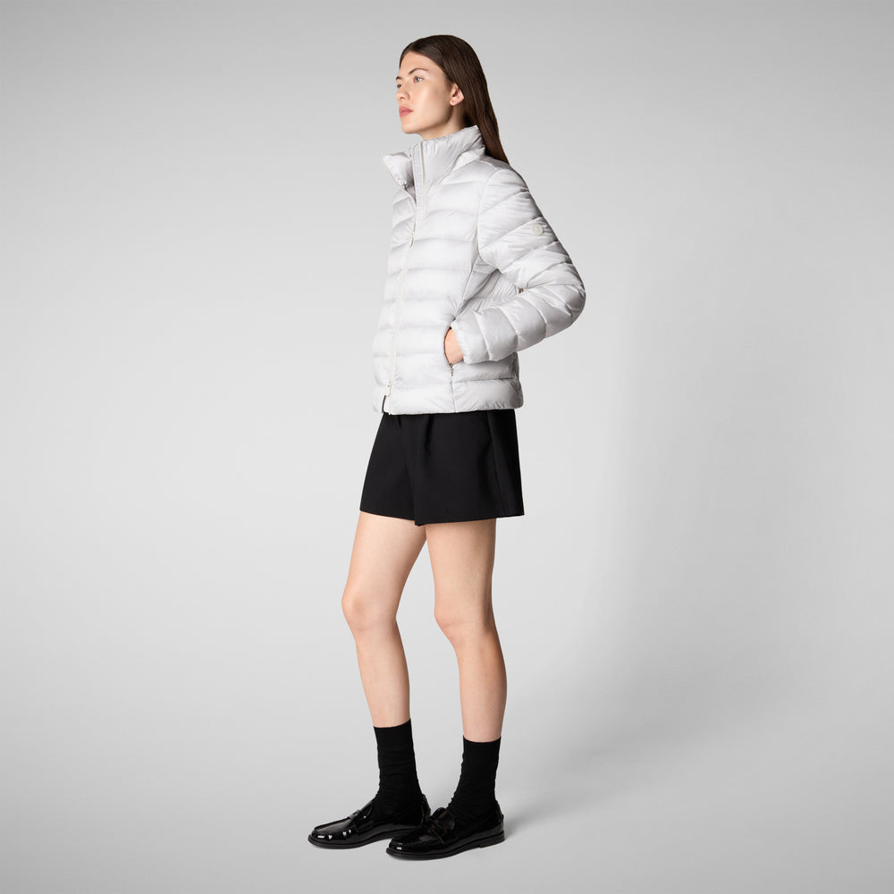 Save the duck PIUMINO ANIMAL FREE CON CAPPUCCIO DONNA LIANA GRIGIO NEBBIA Promozione Limitata