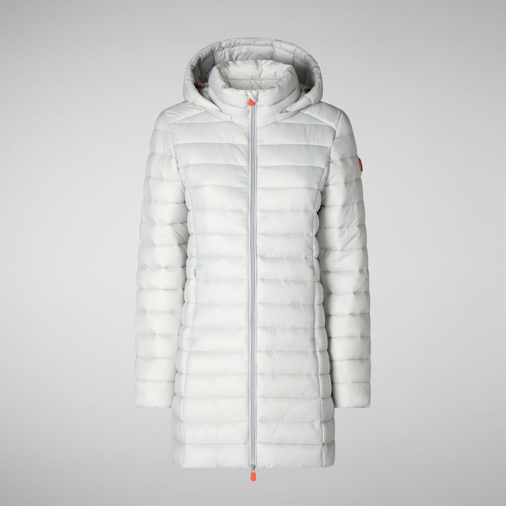 Save the duck PIUMINO ANIMAL FREE CON CAPPUCCIO DONNA CAROL GRIGIO GHIACCIO Affare Del Giorno