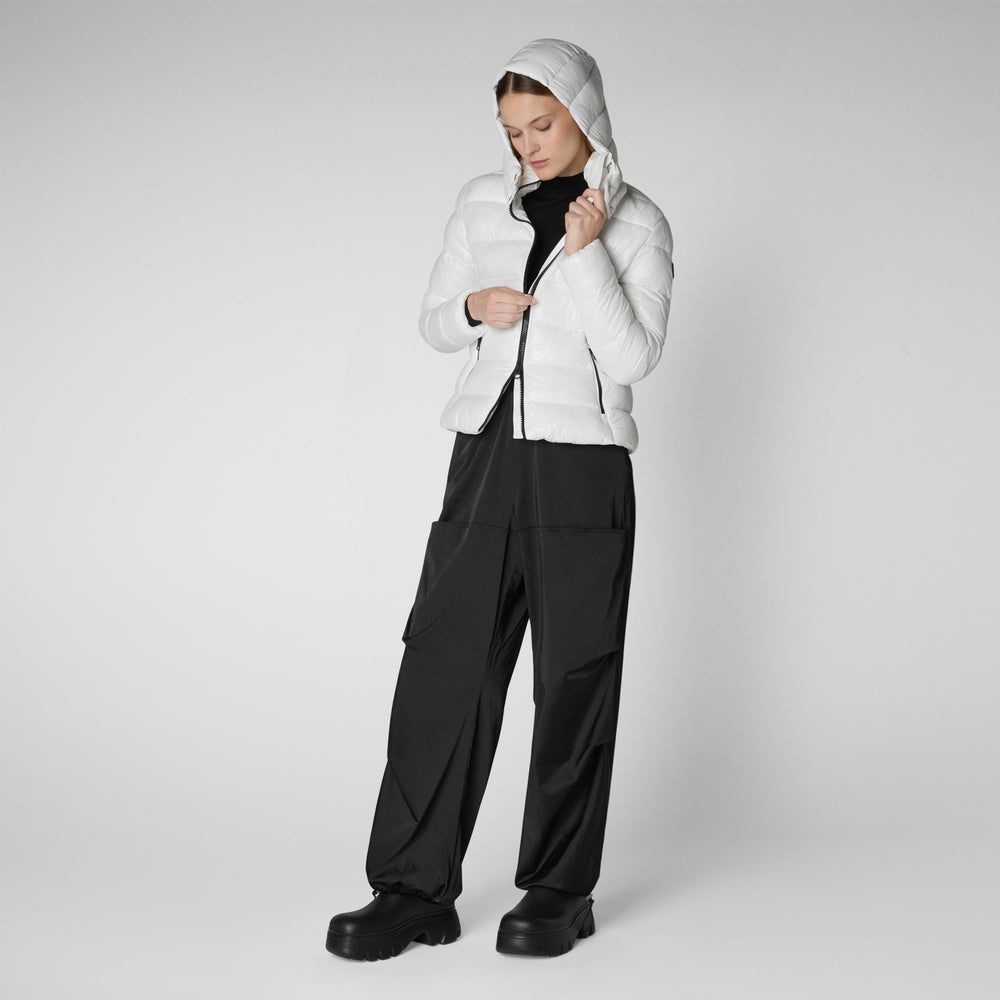 Save the duck PIUMINO ANIMAL FREE CON CAPPUCCIO DONNA COSMARY BIANCO NATURALE Prezzo Ridotto