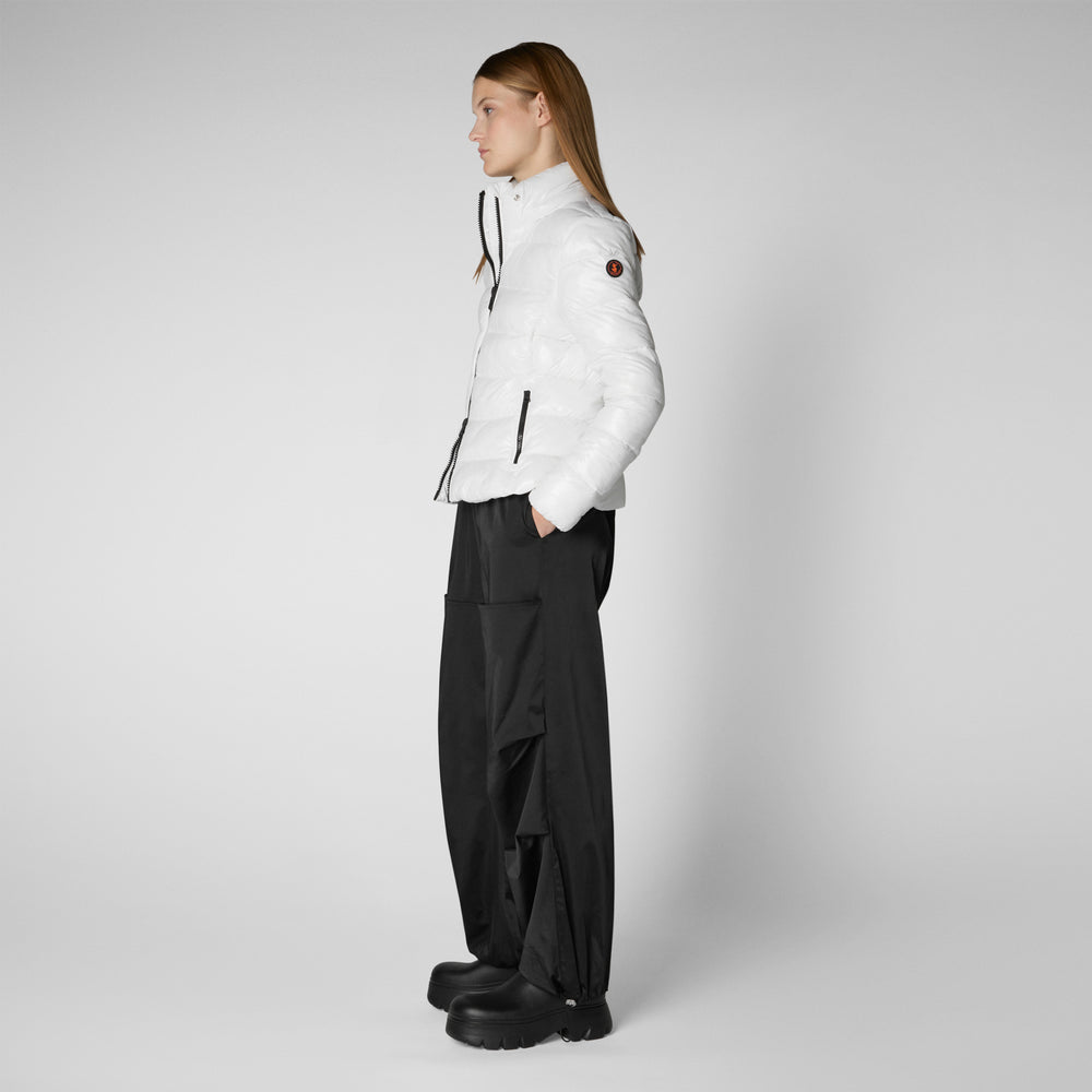 Save the duck PIUMINO ANIMAL FREE CON CAPPUCCIO DONNA COSMARY BIANCO NATURALE Prezzo Ridotto