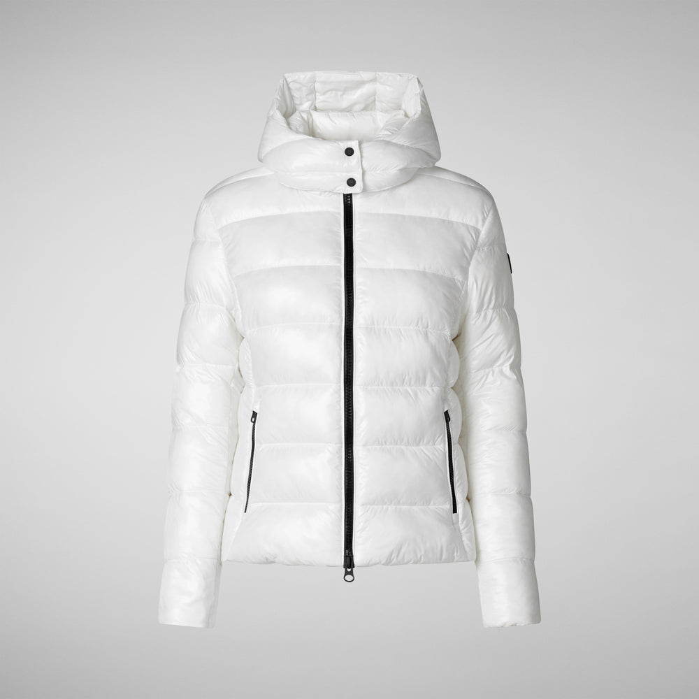Save the duck PIUMINO ANIMAL FREE CON CAPPUCCIO DONNA COSMARY BIANCO NATURALE Prezzo Ridotto