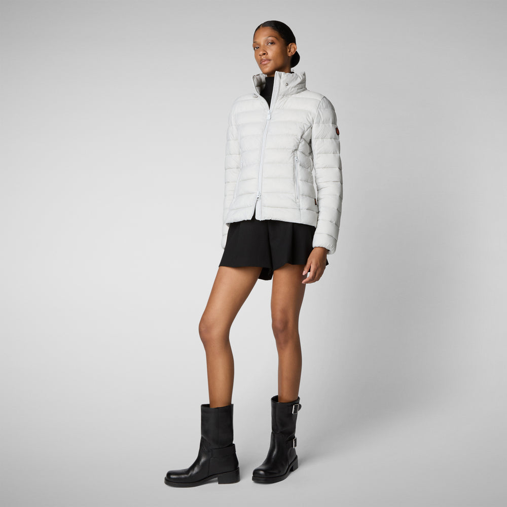 Save the duck PIUMINO ANIMAL FREE CON CAPPUCCIO DONNA AMELIE GRIGIO NEBBIA Sottocosto